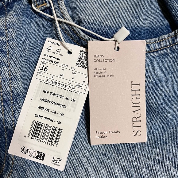 NWT!  Mango Women's Jeans     Size 4        Mid waist, Regular fit, Crop length💕 - Picture 3 of 7